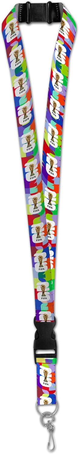 FIFA World Cup Colorful Repeating Logo 2.5cm Lanyard — Officially Licensed