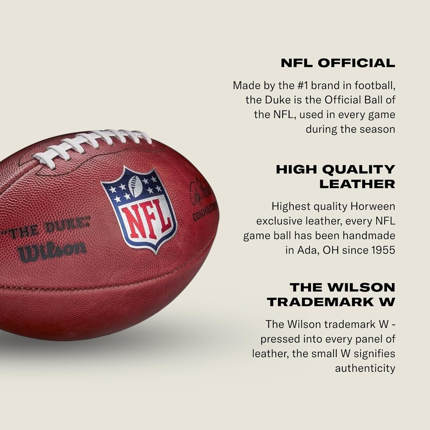 WILSON NFL Authentic Football — "The Duke" Official Game Ball — lifestyle view