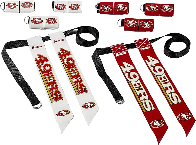 Franklin Sports NFL Team Flag Football Set — Belts + Flags (Kids + Adults, Fits Up to 36" Waist) — lifestyle view